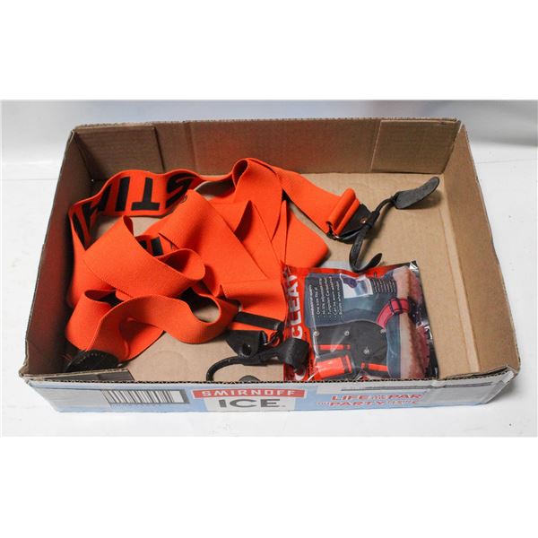 STIHL WORK SUSPENDERS PLUS NEW PKG OF ICE CLEATS