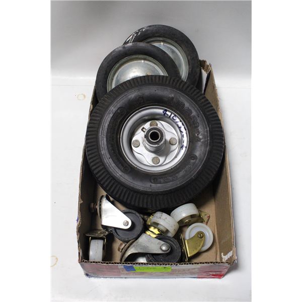 BOX LOT WHEELS TROLLEY/HOLDS AIR 4" RIM