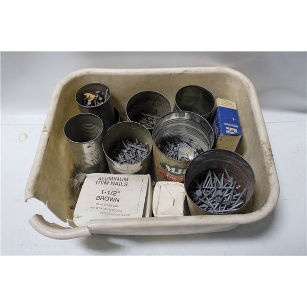 TUB OF VARIOUS NAILS ETC