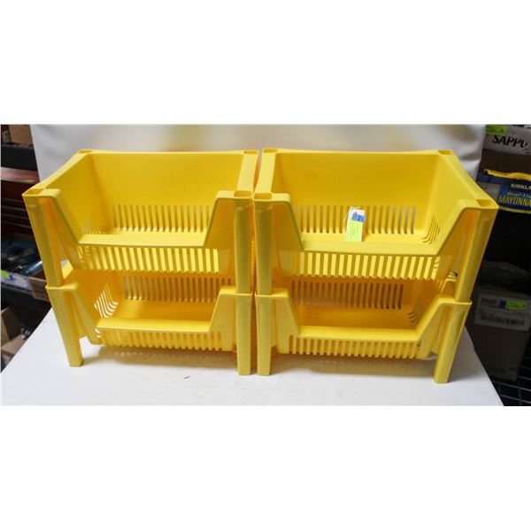 YELLOW STACKING UNIT (4 DRAWER) 27”X14”X10”