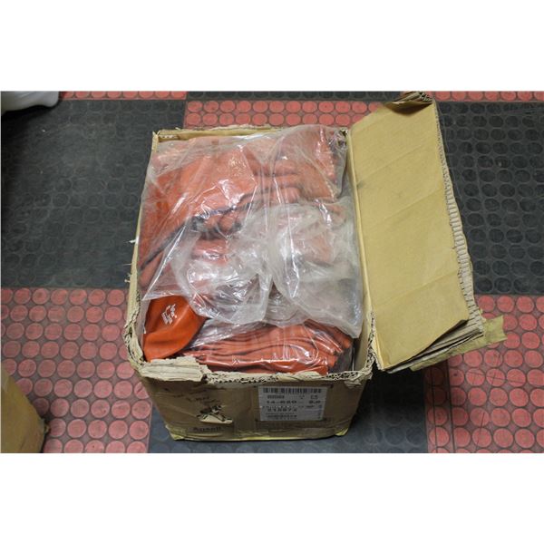 CASE OF ORANGE RUBBER GLOVES