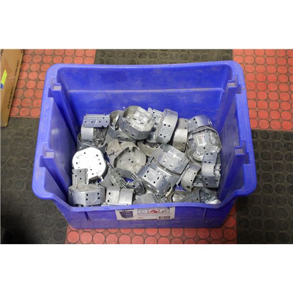 LARGE MIX OF OCTAGONAL ELECTRICAL BOXES WALL AND