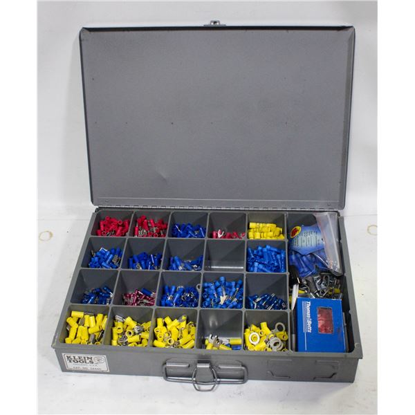 METAL CASE STUFFED FULL OF ELECTRICAL CONNECTORS