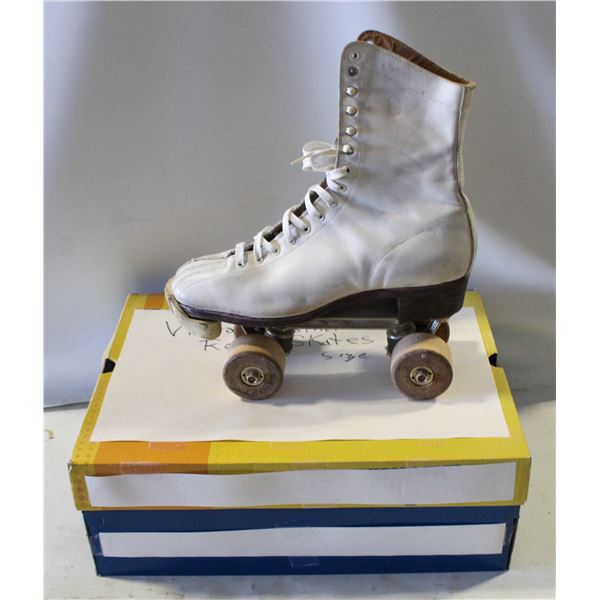 VINTAGE LEATHER ROLLER SHOES SIZE 8.5