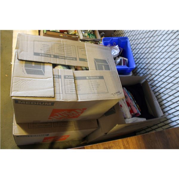 LOT OF 3 BOXES OF VARIOUS SEWING FABRICS