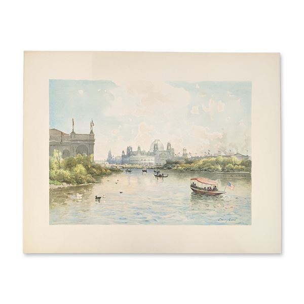1893 Chicago World Fair Columbian Exposition Chromolithograph on Paper