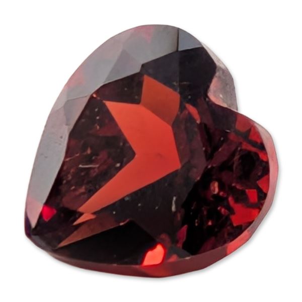 Faceted Heart Cut Red Gemstone