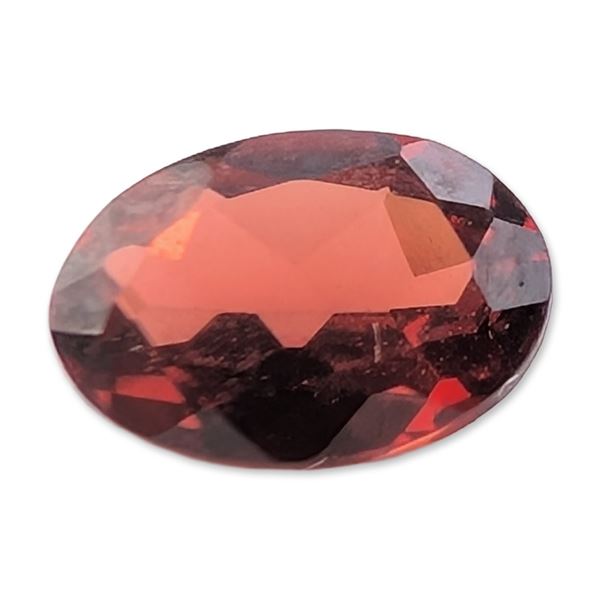 Oval Faceted Red Gemstone