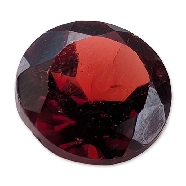 Round Brilliant Cut Red Garnet Gemstone