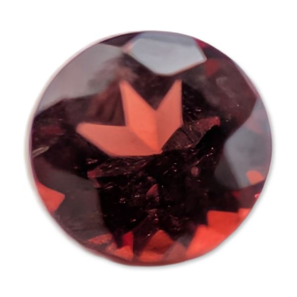 Round Brilliant Cut Red Garnet Gemstone