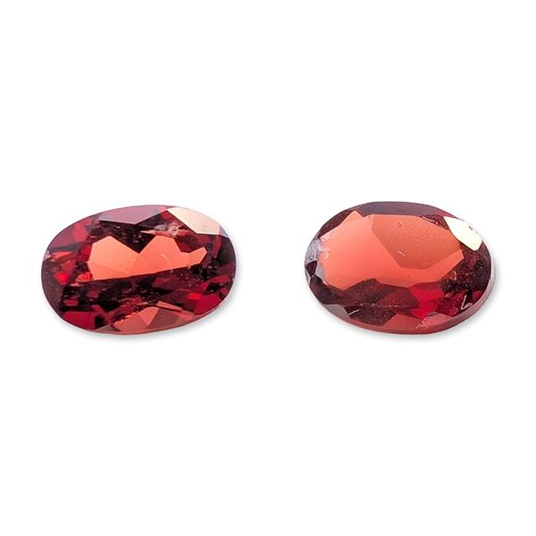 Pair of Oval Cut Red Garnet Gemstones