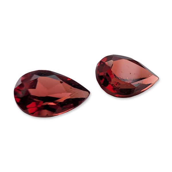 Pair of Pear Cut Red Almandine Garnets