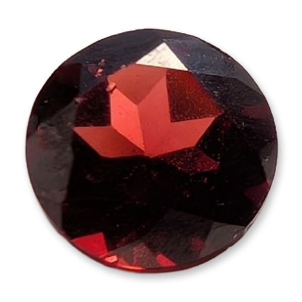 Round Brilliant Cut Deep Red Garnet