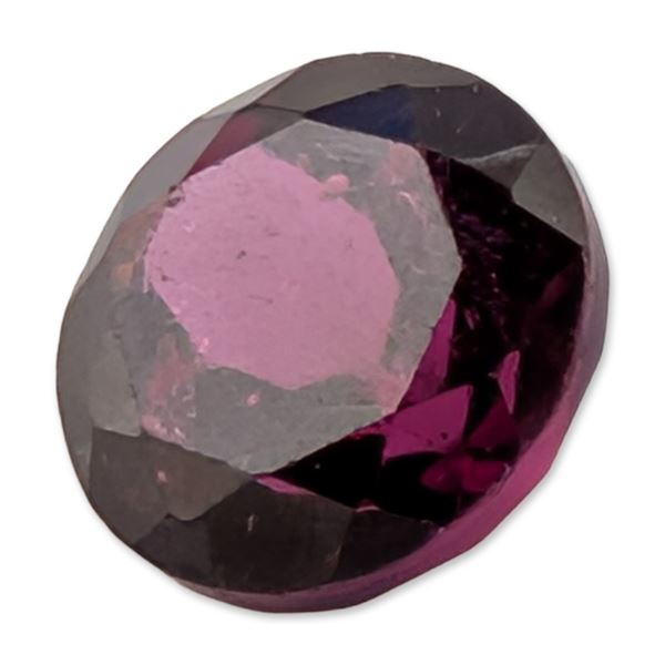 Round Faceted Purplish Red Garnet Gemstone