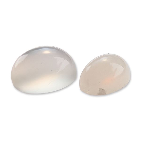 Two Moonstone Cabochon Gemstones
