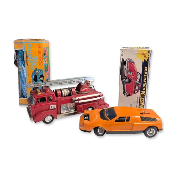 4pc Collection of Radio Shack and Made in Japan Vintage Toy Vehicles