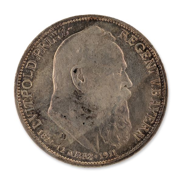 1911 German Bavaria 3 Mark Silver Commemorative Coin