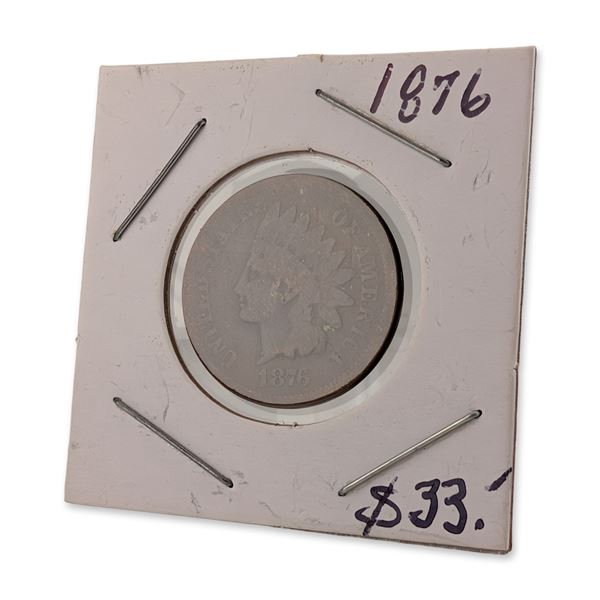 1876 US Indian Head One Cent Coin