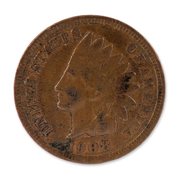 1908 US Indian Head One Cent Coin