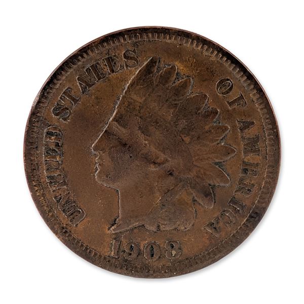 1908 US Indian Head One Cent Coin