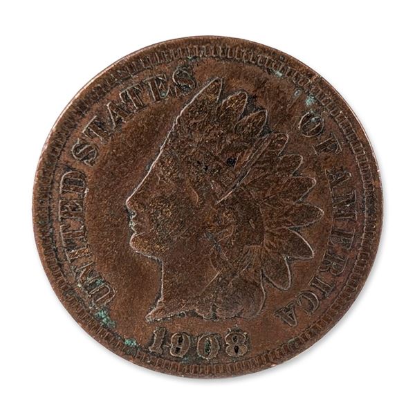 1908 US Indian Head One Cent Coin