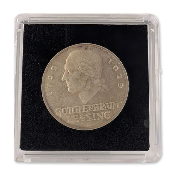 1929-D German Lessing 3 Reichsmark Coin