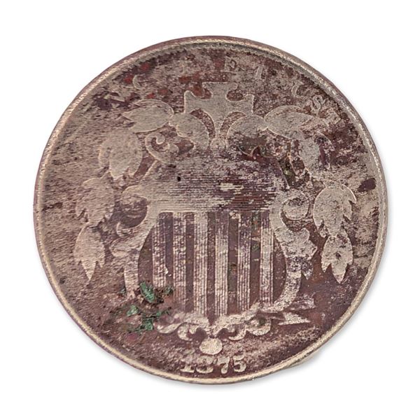 1875 US Shield Nickel Five Cents Coin