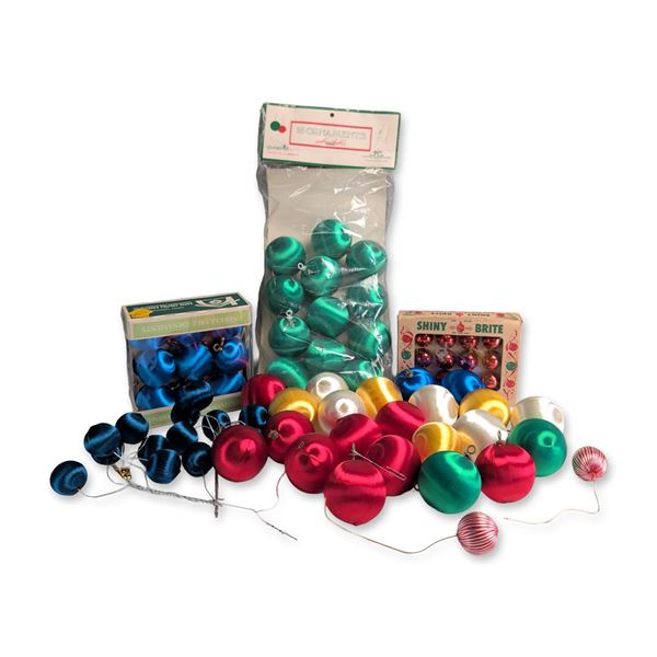 30pc Collection of Vintage Shiny Brite and Satin Ornaments