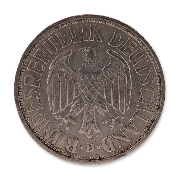 1950-D West German Copper-Nickel 1 Deutsche Mark Coin