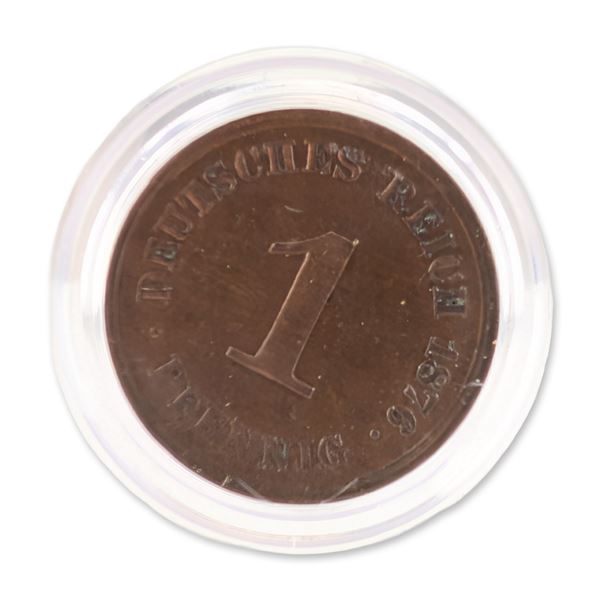 1876 German Empire One Pfennig Coin