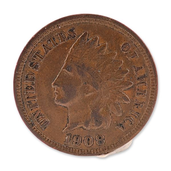 1908 US Indian Head One Cent Coin
