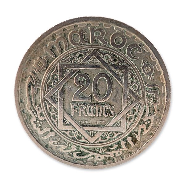 1366 (1947) Morocco 20 Francs Coin