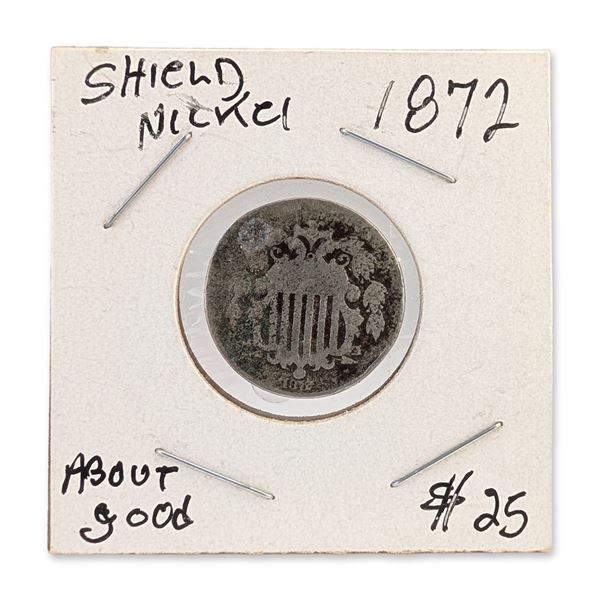1872 US Shield Nickel Five Cents Coin