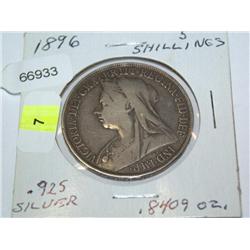 1896 5 Shillings .925 Silver