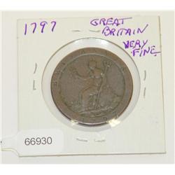 1797 Very Fine Great Britain Britannia Penny