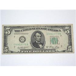1950 $5 Federal Note Series 1950A Chicago