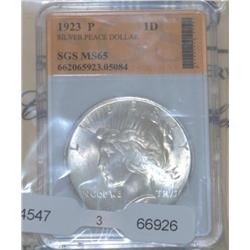 MS65 1923-P Silver Piece Dollar