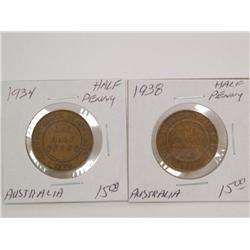 Australian Half Penny Times The Money