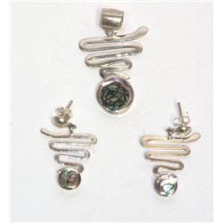 Sterling Silver Pendant & Matching Earrings