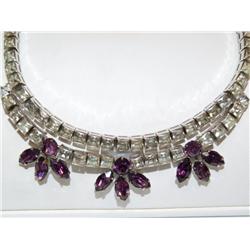 Rhinestone / Amethyst Necklace