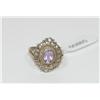 Sterling Silver Oval Rose De France Amethyst Ring