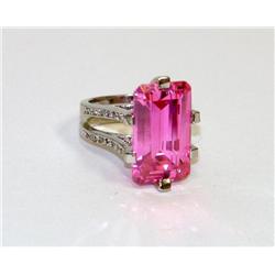 Sterling Silver CZ Pink Ring