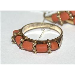 Old Nepal Coral Ring & Earrings
