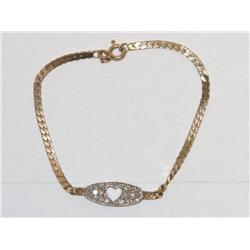 Diamonds Two Tone Hand made Ladies Bracelet