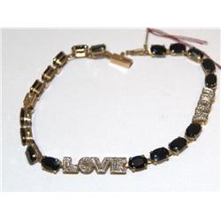 10k Gold "I Love You" Bracelet 5.0 ctw Sapphires