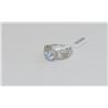 Image 1 : Sterling Silver Round Aquamarine & CZ Ring
