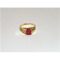 AAA Chatham Ruby Diamond Cut Ring
