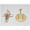 Image 1 : Ivory Hand Carved Pendant & Gold Cross Acrylic