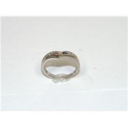 Diamonds, Sapphire & Ruby Ladies wedding Band