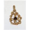 Image 1 : AAA Garnet & Diamonds Nugget Style Pendant
